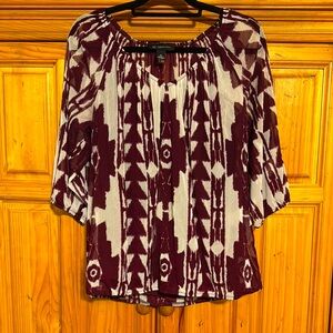 Sheer Wine & Cream top